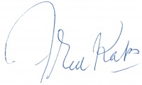 Fred Kaps Unterschrift